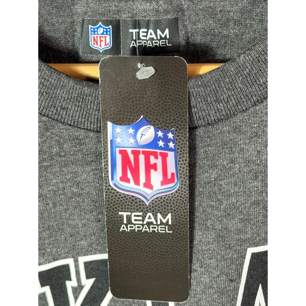 NFL Team Apparel Oakland Raiders Shirt Mens XL Gray Heather Graphic Tee NWT